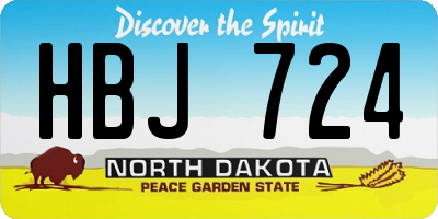 ND license plate HBJ724
