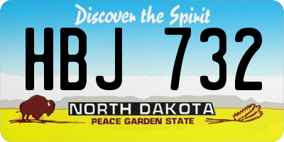 ND license plate HBJ732