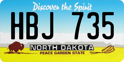 ND license plate HBJ735