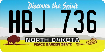 ND license plate HBJ736