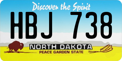 ND license plate HBJ738