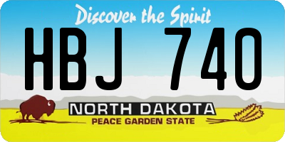 ND license plate HBJ740