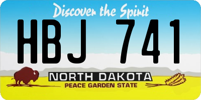ND license plate HBJ741