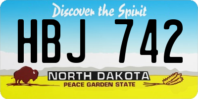 ND license plate HBJ742