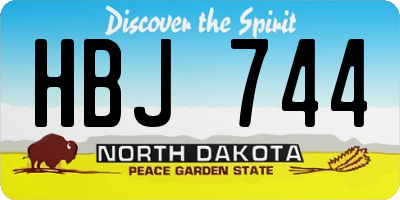 ND license plate HBJ744