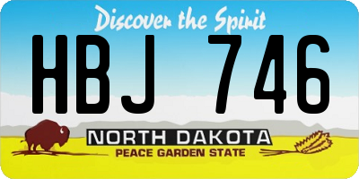 ND license plate HBJ746