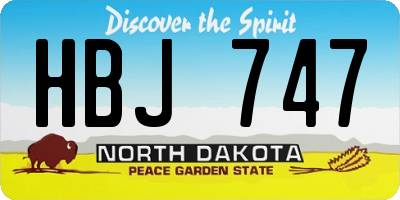 ND license plate HBJ747