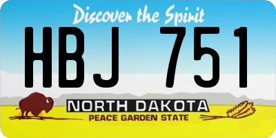 ND license plate HBJ751