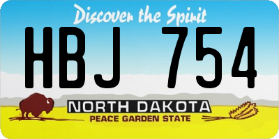 ND license plate HBJ754