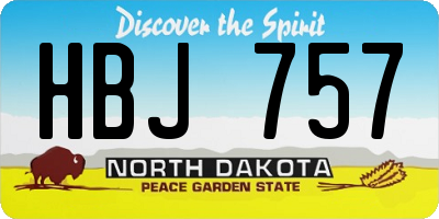 ND license plate HBJ757