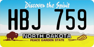 ND license plate HBJ759