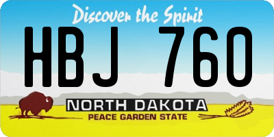 ND license plate HBJ760