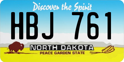 ND license plate HBJ761