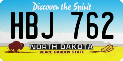 ND license plate HBJ762