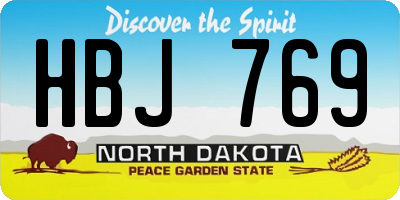 ND license plate HBJ769