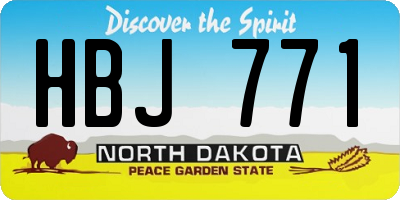 ND license plate HBJ771