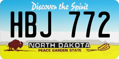 ND license plate HBJ772
