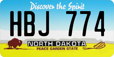 ND license plate HBJ774