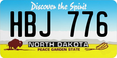ND license plate HBJ776