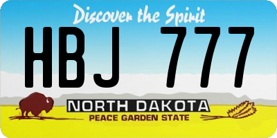 ND license plate HBJ777