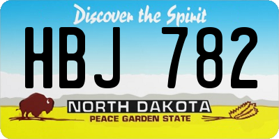 ND license plate HBJ782