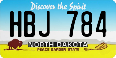 ND license plate HBJ784