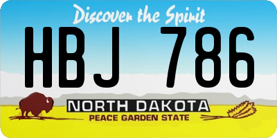ND license plate HBJ786