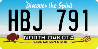 ND license plate HBJ791