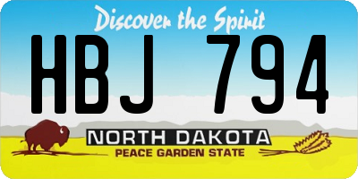 ND license plate HBJ794