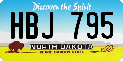 ND license plate HBJ795