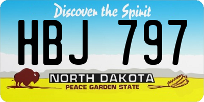 ND license plate HBJ797