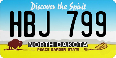 ND license plate HBJ799