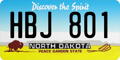 ND license plate HBJ801