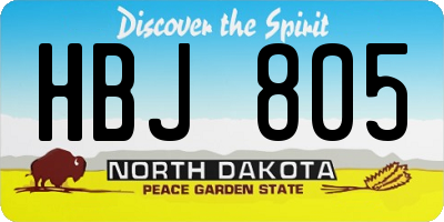ND license plate HBJ805