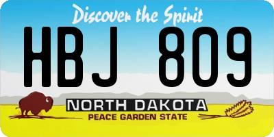 ND license plate HBJ809