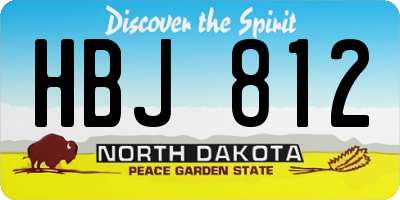 ND license plate HBJ812