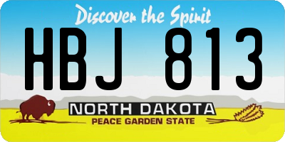 ND license plate HBJ813