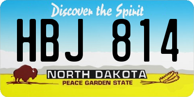 ND license plate HBJ814