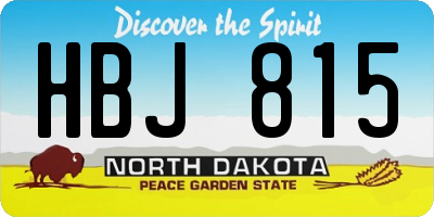ND license plate HBJ815