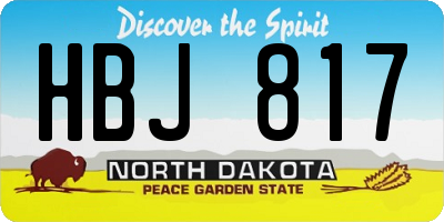 ND license plate HBJ817