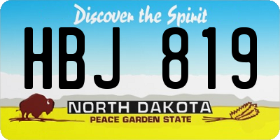 ND license plate HBJ819