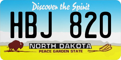 ND license plate HBJ820
