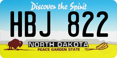 ND license plate HBJ822