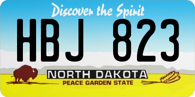 ND license plate HBJ823