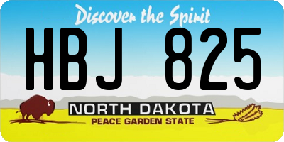 ND license plate HBJ825