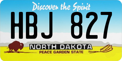 ND license plate HBJ827