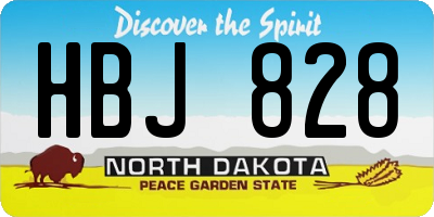 ND license plate HBJ828