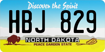 ND license plate HBJ829