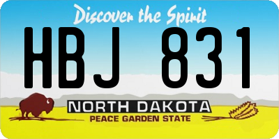 ND license plate HBJ831