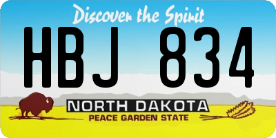 ND license plate HBJ834